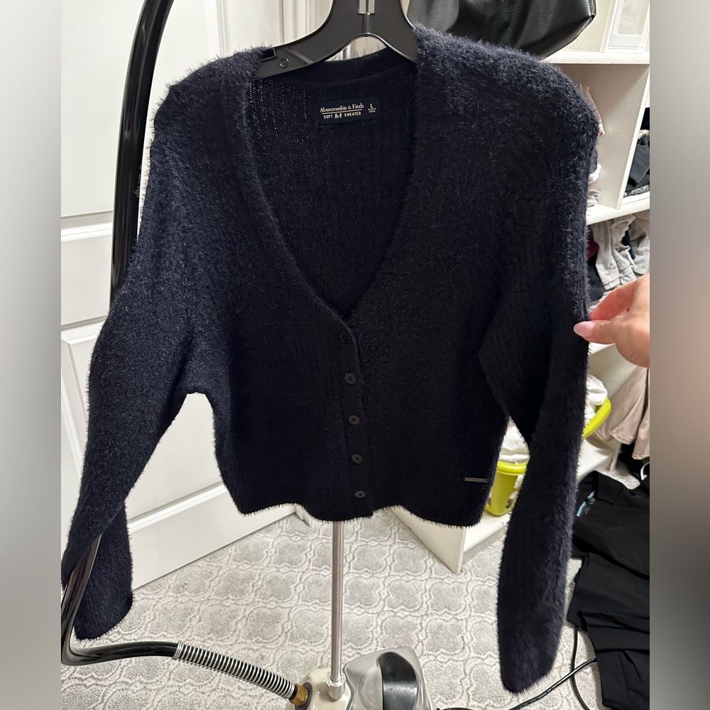 Abercrombie Black Button down sweater